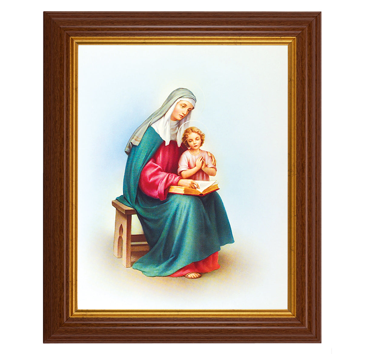 St. Anne Picture Framed Wall Art Decor Large Dark Walnut Frame
