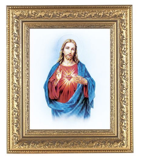 Sacred Heart of Jesus Picture Framed Wall Art Decor Large