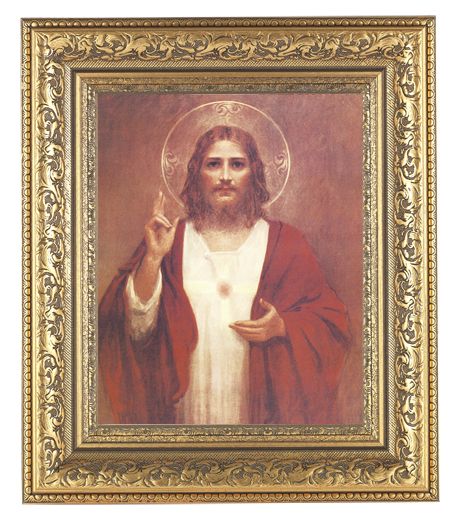 Sacred Heart of Jesus Picture Framed Wall Art Decor Large