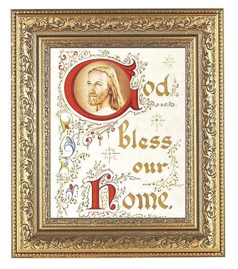 House Blessing Christ Picture Framed Wall Art Decor Large