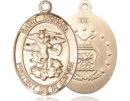 Extel Oval Large 14kt Gold Filled St Michael Medal USA