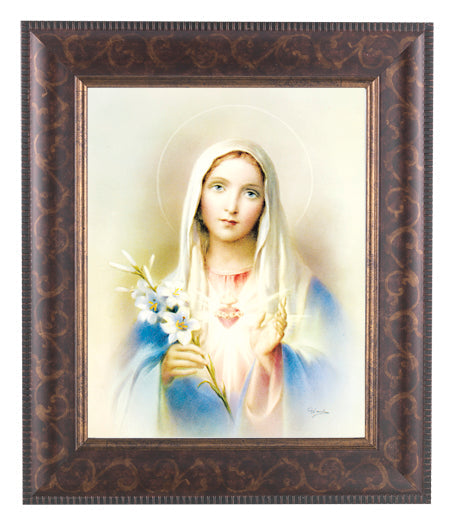Immaculate Heart of Mary Framed Wall Art Decor Large