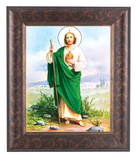 St. Jude Picture Framed Wall Art Decor Large Antique Gold Frame