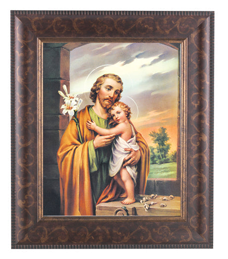 St. Joseph Picture Framed Wall Art Decor Large Antique Gold Frame