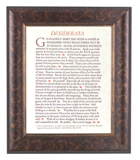 Desiderata Picture Framed Wall Art Decor Large Antique Gold Frame