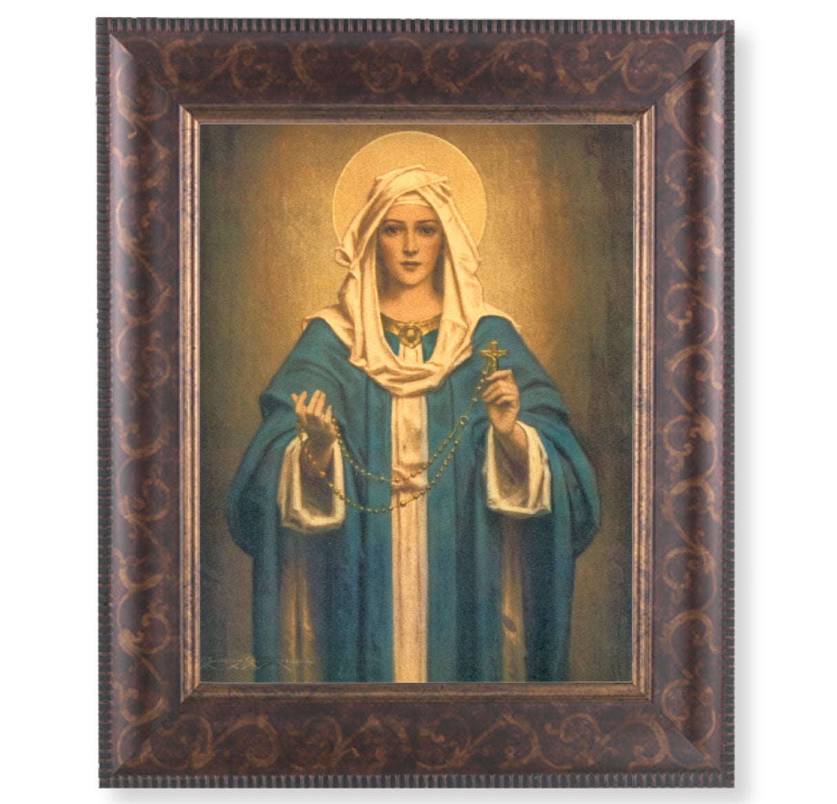 Our Lady of the Rosary Picture Framed Wall Art Decor