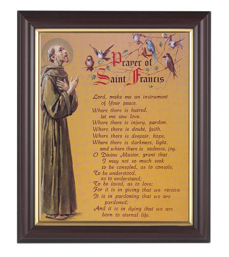 Prayer of St. Francis Picture Framed Wall Art Decor Medium