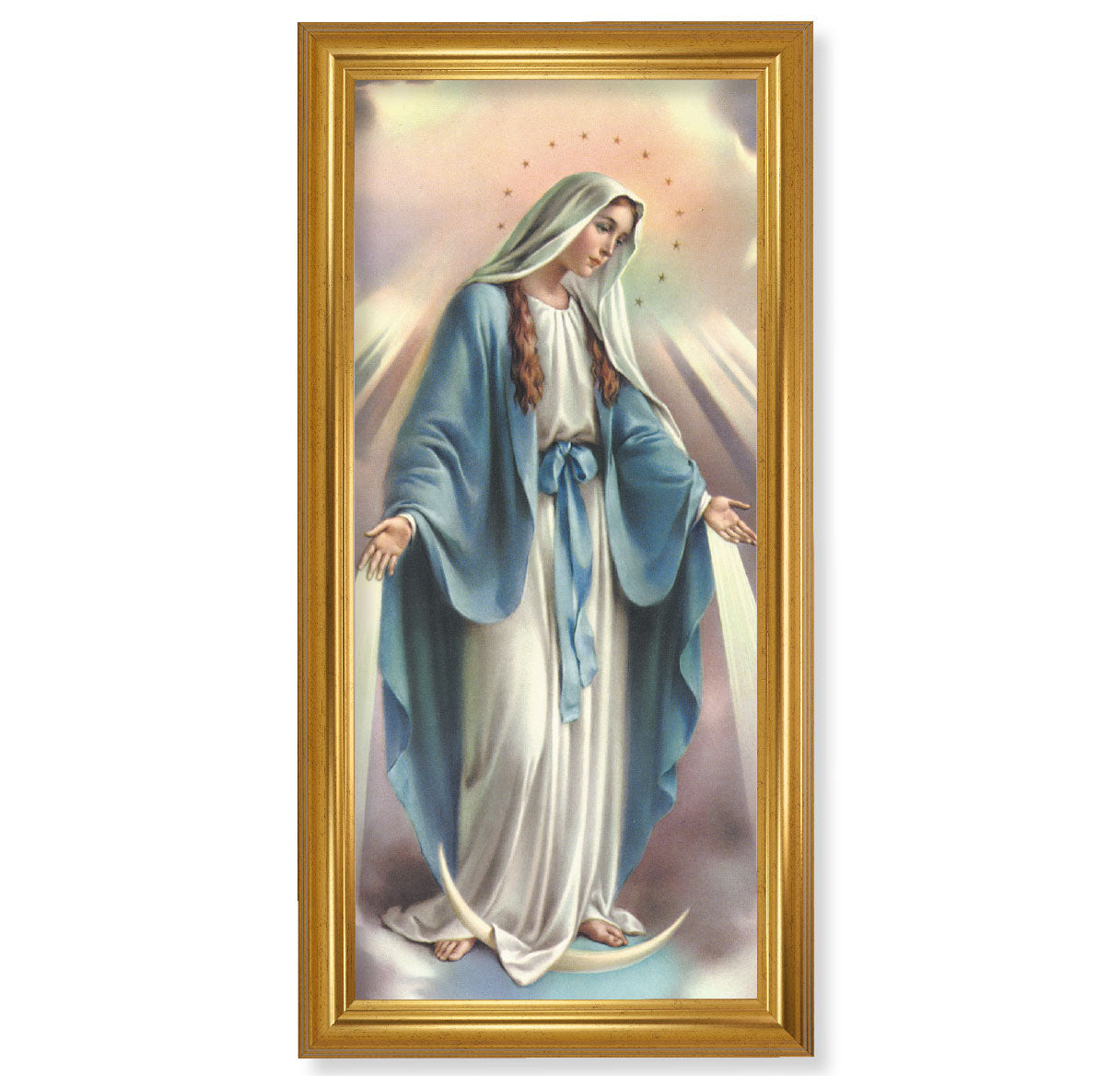 Our Lady of Grace Picture Framed Wall Art Decor Extra Large Classic Gold-Leaf Fluted Frame
