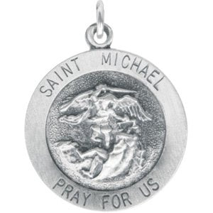 Extel Medium Sterling Silver Mens St. Michael Medal Pendant