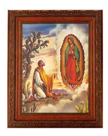 Our Lady of Guadalupe with Juan Diego Framed Wall Art Decor