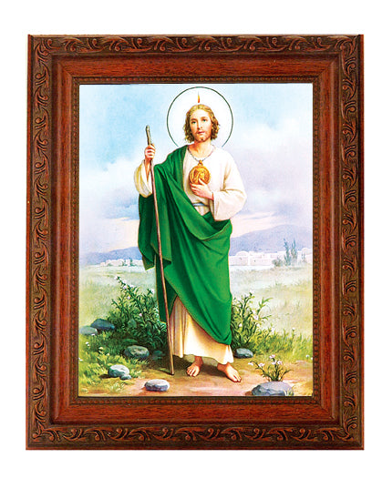 St. Jude Picture Framed Wall Art Decor Large Antiqued Frame