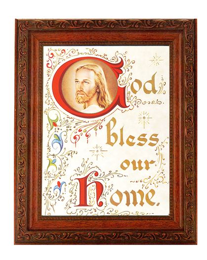 Christ House Blessing Picture Framed Wall Art Decor Large