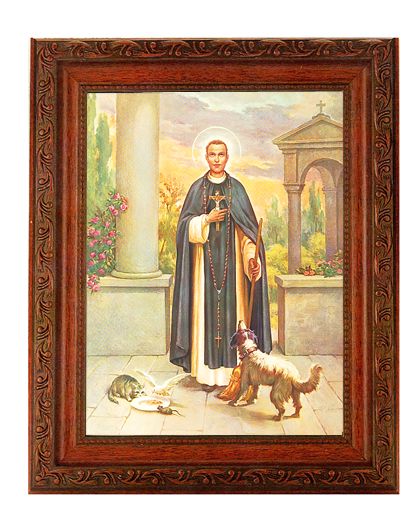 St. Martin DePorres Framed Wall Art Decor Large Antique Frame
