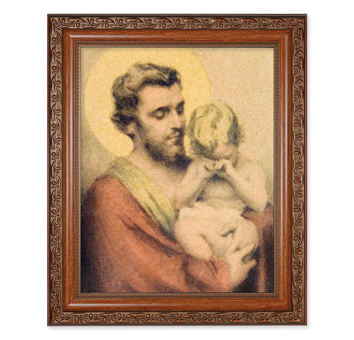 St. Joseph with Crying Jesus Picture Framed Wall Art Decor