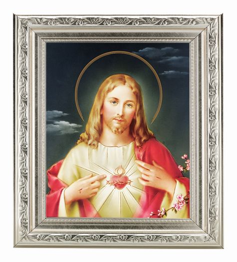 Sacred Heart of Jesus Picture Framed Wall Art Decor Medium