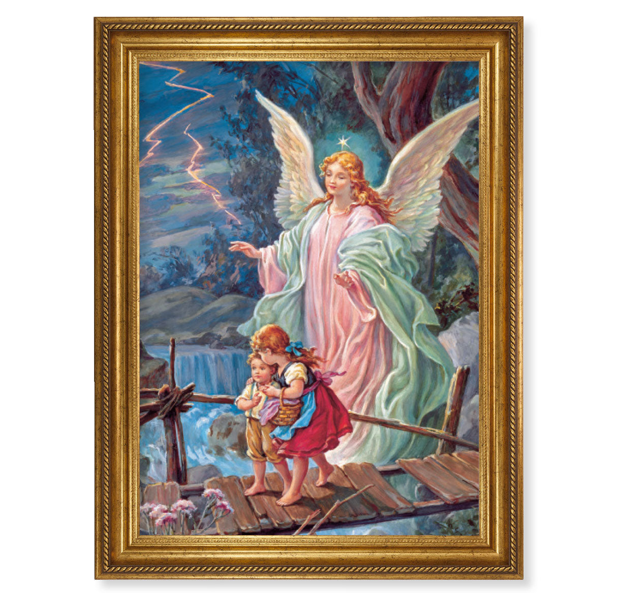 Guardian Angel Picture Framed Wall Art Decor Extra Large