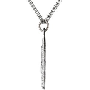 Extel Large Sterling Silver Religious Catholic Medal Pendant Necklace
