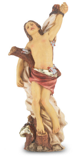 Small Catholic 4 Inch St. Sebastian Hand Painted Resin Statue