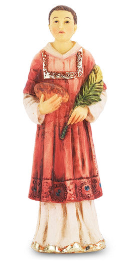 Small Catholic 4 Inch St. Stephen Resin Statue with Card