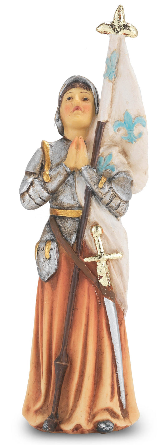 Small Catholic 4 Inch St. Joan of Arc Resin Statue