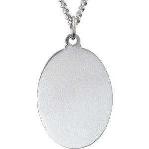 Extel Large Sterling Silver Mens Womens Catholic St. Christopher Medal Pendant Necklace