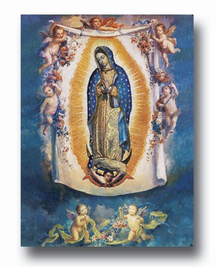 Our Lady of Guadalupe with Angels Italian Poster Wall Art Decor Print Poster, Extra Large