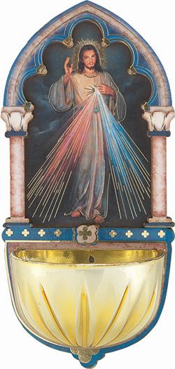 Divine Mercy Holy Water Font for Home Wall Decor 5 Inch