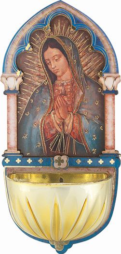 Our Lady of Guadalupe Holy Water Font for Home Wall Decor