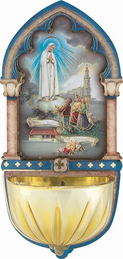 Our Lady of Fatima Holy Water Font for Home Wall Decor