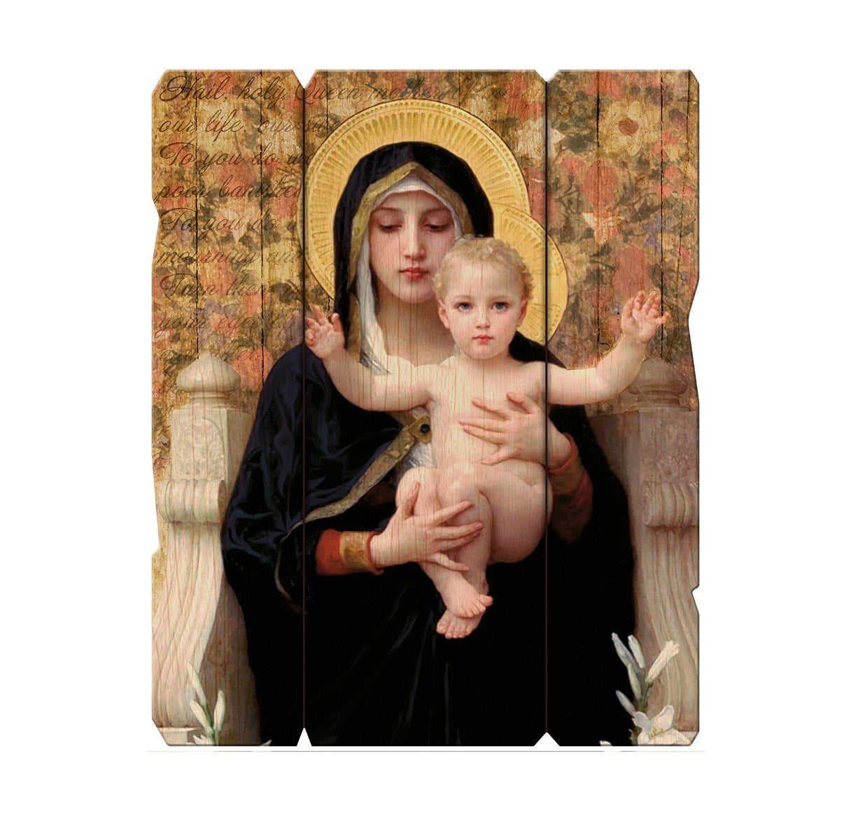 Madonna And Child Vintage Barn Board Plaque Large Wall Art