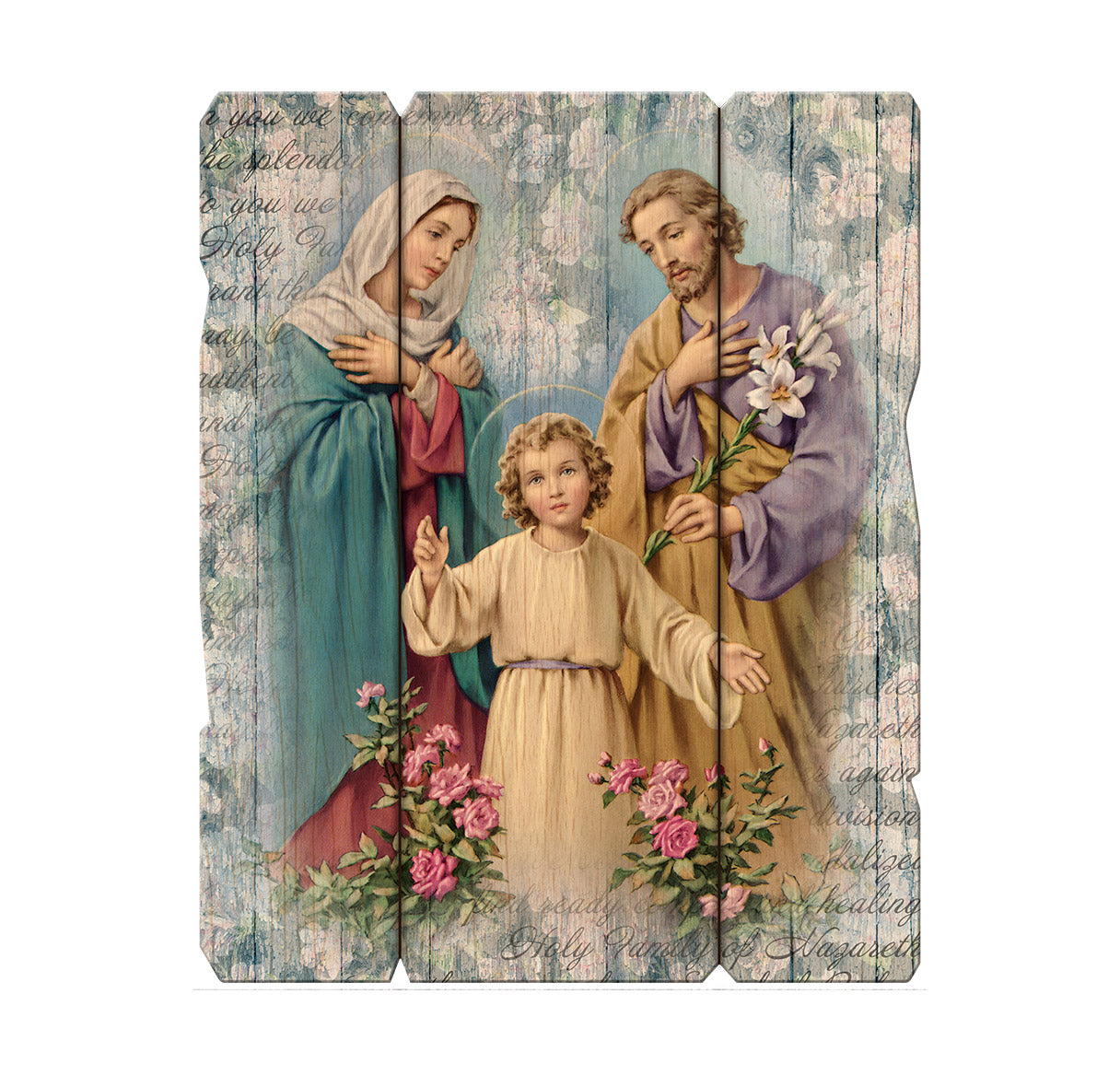 Holy Family Vintage Barn Board Plaque Large Laser Cut Wood