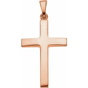 Extel Medium 14K Rose Gold Religious Cross Pendant Charm