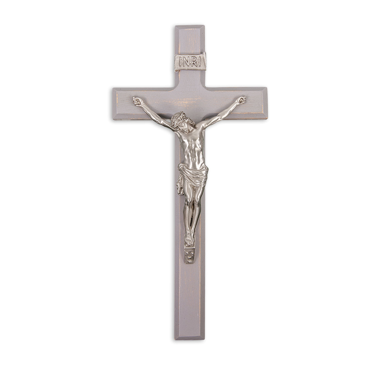 Large Catholic Camtry Gray Wood Wall Crucifix 12 Inch Decor