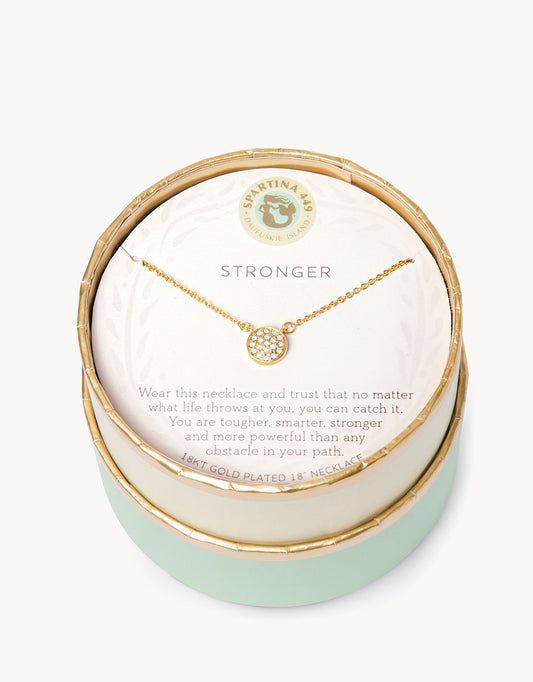 Spartina Sea La Vie Necklace Stronger Pave Disk Charm