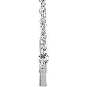 Extel Medium 14K White Gold Womens Religious Sideways Cross Necklace