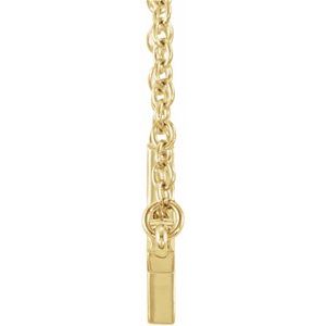 Extel Medium 14K Yellow Gold Womens Religious Sideways Cross Necklace