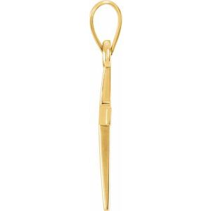 Extel Medium 10K Yellow Gold Religious Cross Pendant Charm