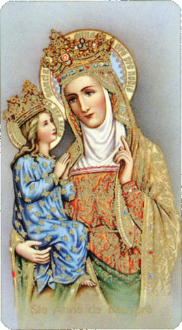 Saint Anne DeBeaupre Paper Catholic Prayer Holy Card Pack of 100