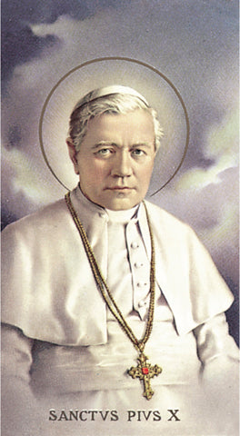 Saint Pius X Paper Catholic Prayer Holy Card Pack of 100