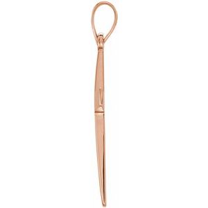 Extel Medium 14K Rose Gold Mens Womens Religious Cross Pendant Charm Made in USA