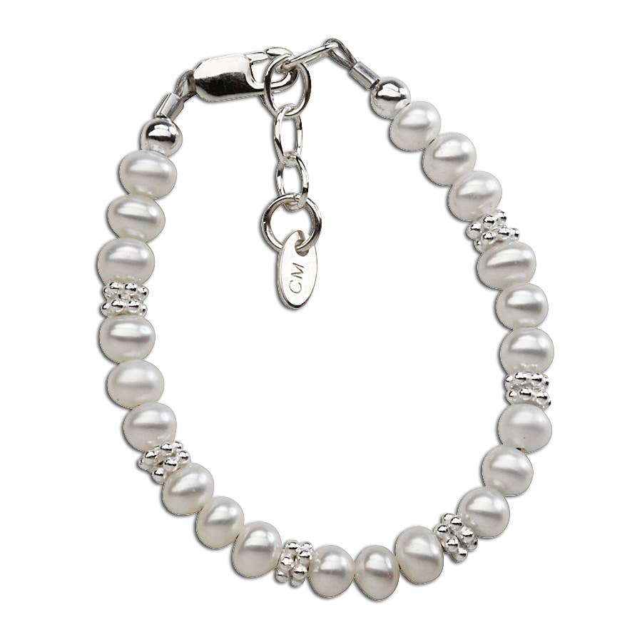 Sterling Silver Freshwater Pearl Baby Bracelet Kid's Jewelry Small 0-12m