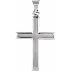 Extel Large 14K White Gold Cross Pendant Charm Made in USA