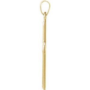 Extel Large 14K Yellow Gold Mens Womens Religious Cross Pendant