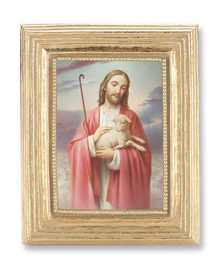 Good Shepherd Picture Framed Print Small Gold-Leaf Frame