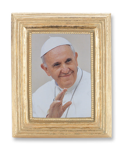 Pope Francis Picture Framed Print Small Gold-Leaf Frame