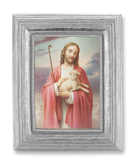 Good Shepherd Picture Framed Print Small Silver-Leaf Frame