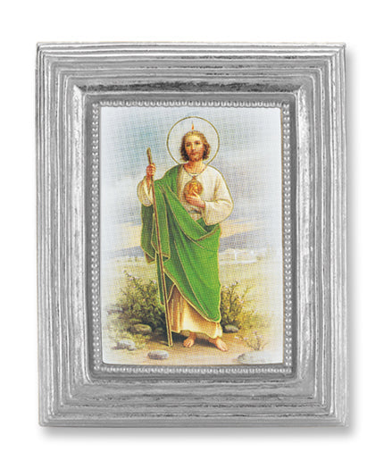 St. Jude Picture Framed Print Small Silver-Leaf Frame 3x4