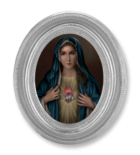 Immaculate Heart of Mary Picture Framed Print Small Oval Frame