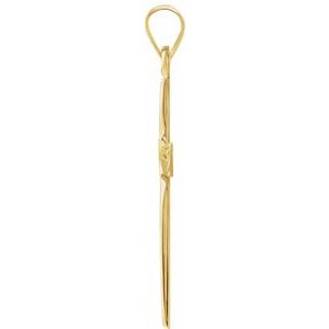 Extel Medium 14K Yellow Gold Religious Cross Pendant Charm
