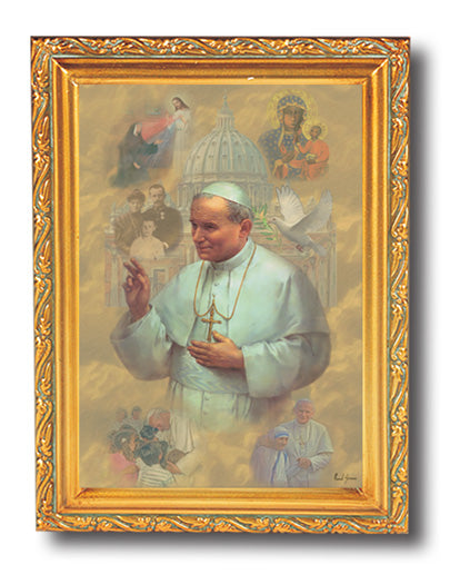 St. John Paul II Picture Framed Wall Art Decor Small